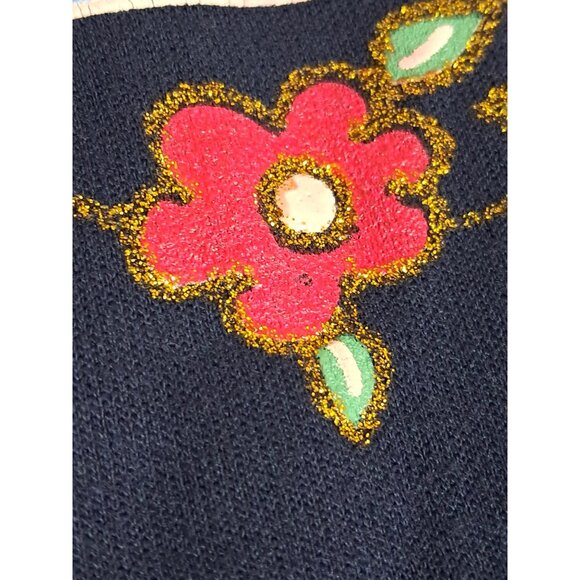 Vintage Act II Farm Scene Sweatshirt XL Navy Blue 100% Acrylic Made In USA - Picture 12 of 12